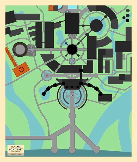 Map Of Beacon Academy Campus Grounds By Adiac Rwby