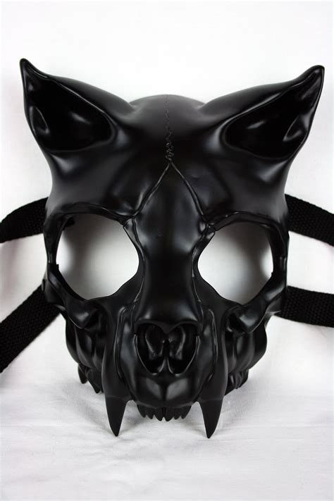 Black Cat Skull Mask Etsy