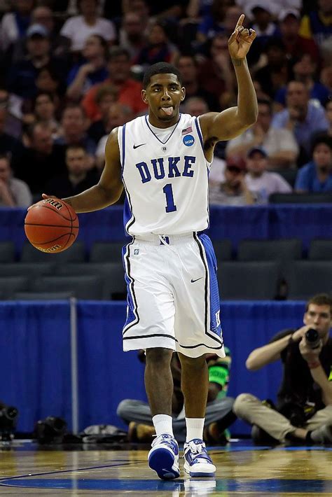 Kyrie Irving Of The Duke Blue Devils Calls A Play In The First Half
