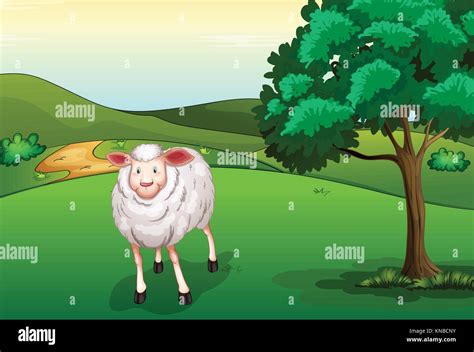 A Smiling Sheep Illustration Stock Vector Image And Art Alamy
