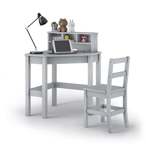 Pkolino Kids Corner Desk And Chair Grey