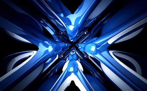 Blue And White Abstract Art Abstract Digital Art Blue Hd Wallpaper