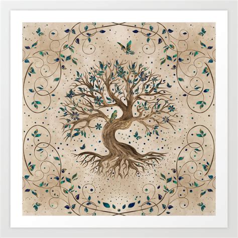 Tree Of Life Yggdrasil Art Print By Creativemotions Society6