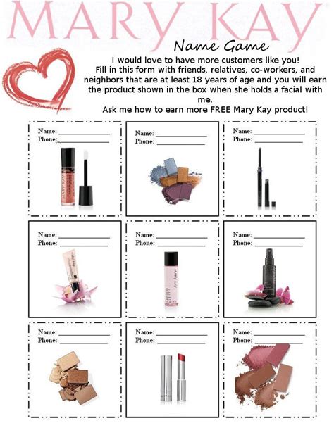 the mary kay name game finally updated earn free product by referring your… mary kay party
