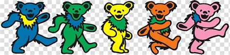 Five blue, green, yellow, orange, and pink bears, History of the