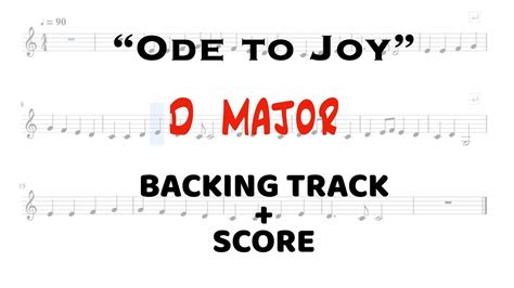 Ode To Joy D Major Backing Track 6090 Bpm Practice Youtube