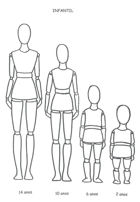 Child Fashion Template Easy Human Figure Drawing For Kids Body D I Y