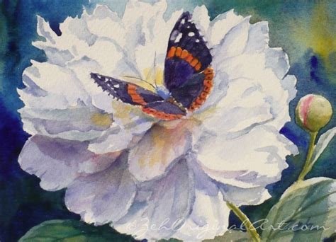 Zeh Original Art Blog Watercolor And Oil Paintings White Peony And