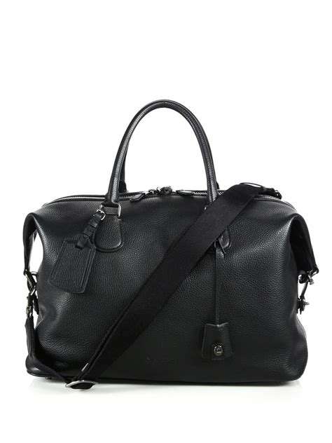 Coach Explorer Leather Duffel Bag In Black For Men Lyst