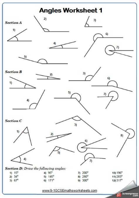 Measuring Angles Worksheets Practice Questions And Answers Cazoomy