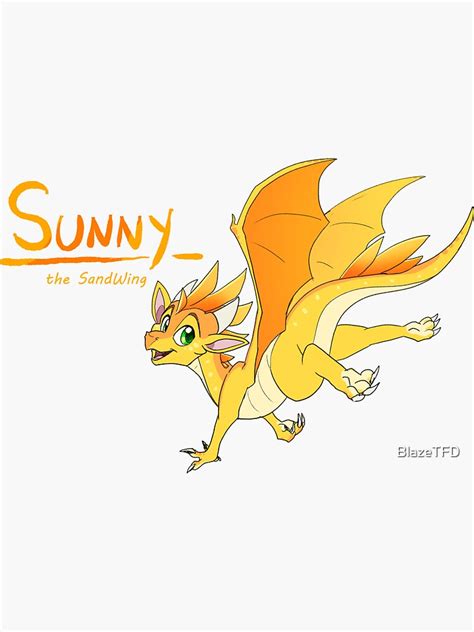 Sunny The Sandwing Wings Of Fire Sticker For Sale By Blazetfd