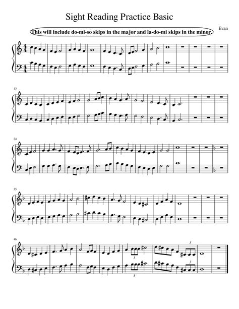 Sight Reading Practice 2basic Sheet Music For Piano Download Free In