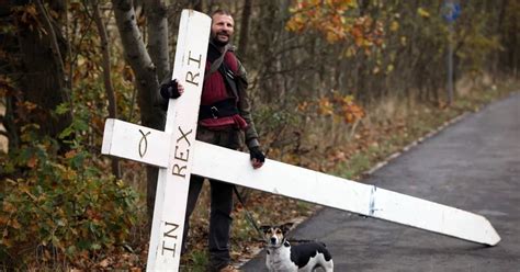 Why Is This Man Carrying A Crucifix Along The Roadside In The North East Chronicle Live