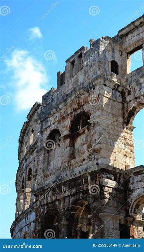 Ancient Pula Amphitheater Stock Image Image Of Amphitheater 255255149