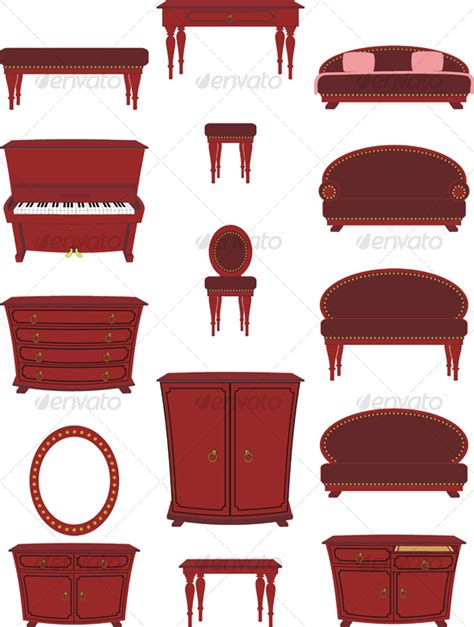 set  cartoon furniture  advrt graphicriver