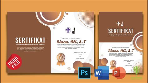 Download Sertifikat Pramuka Word Coreldraw Dan Photoshop YouTube