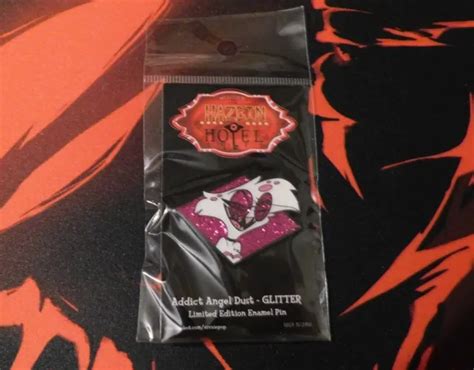 Hazbin Hotel Addict Angel Dust Glitter Enamel Pin Limited