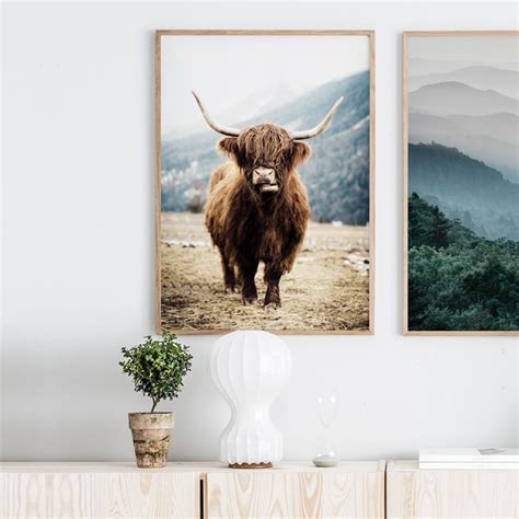 Wall art - Highland Cow - Canvas prints- Poster prints - Art Prints Melbourne | Wall Art Prints ...