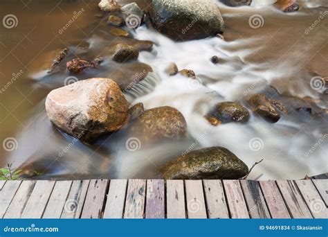 Flowing Water Of Brown Rock River Stock Photo Image Of Cool Garden