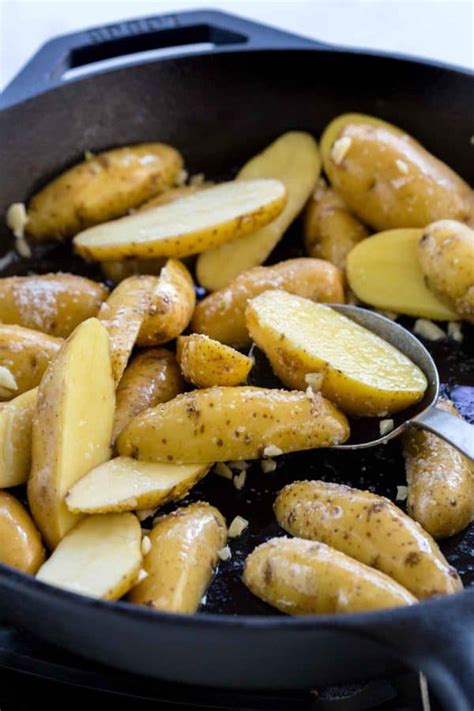 If you can squeeze it easily, it is cooked. Roasted Fingerling Potatoes - Jessica Gavin