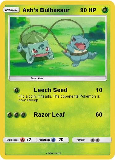 Pokémon Ash S Bulbasaur 19 19 Leech Seed My Pokemon Card