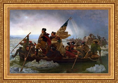 Emanuel Leutze Washington Crossing The Delaware Framed Canvas 39x27
