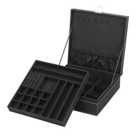 Nex Jewelry Box Organizer 2 Layers Lint Jewelry Display Storage Case