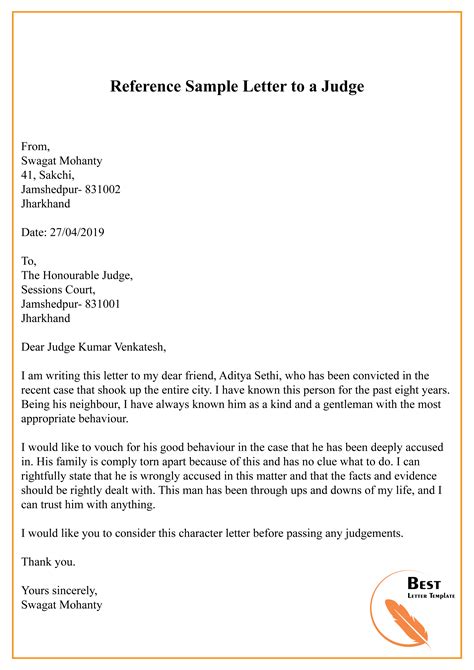 My son's name is isaiah wallace thomas. Reference Sample Letter to a Judge-01 - Best Letter Template