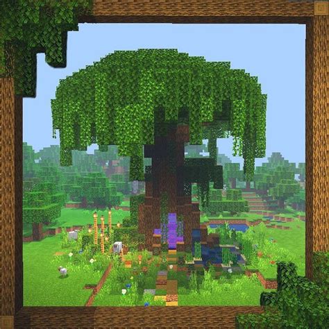 A Magical Giant Oak Tree With Portal And A Pond Follow Minecraftbest