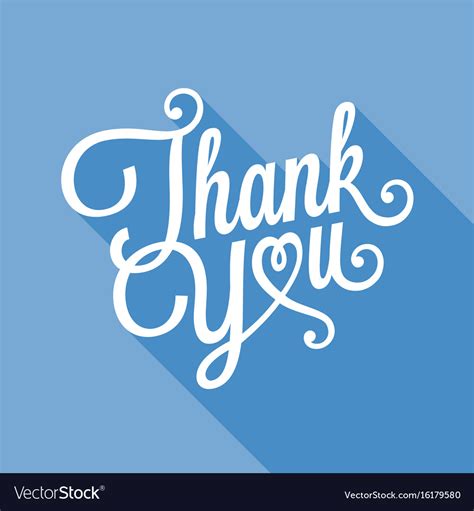 Thank You In Calligraphic Design For Poster Vector Image
