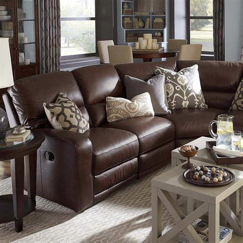Furniture Wonderful Classic Style Dark Brown Leather Living Room