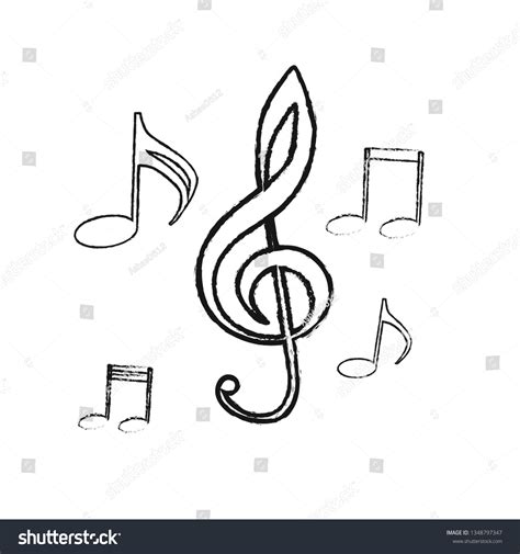 Musical Symbols Music Notes Treble Clef Stock Vector Royalty Free