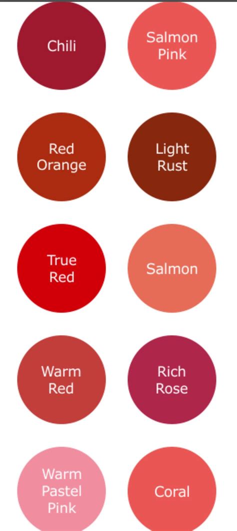 Reds And Pinks For Autumns Soft Autumn Deep Autumn Color Palette