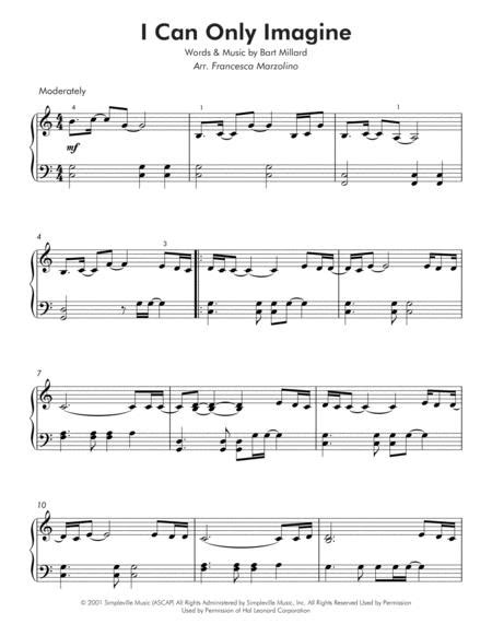 I Can Only Imagine Piano Sheet Music Easy Pdf Hottinger Thisought