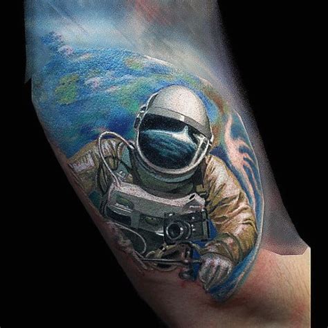 100 Astronaut Tattoo Designs For Men Spaceflight Ideas