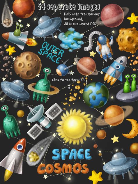 Space Objects Collection By Ankle Thehungryjpeg