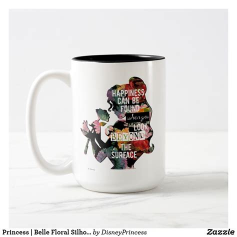 486 likes · 7 talking about this. Princess | Belle Floral Silhouette Two-Tone Coffee Mug | Zazzle.com | Disney mugs, Disney coffee ...
