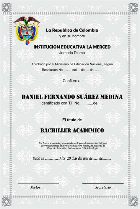 Plantillas De Diplomas De Bachiller Colombia En Word Buscar Con B93
