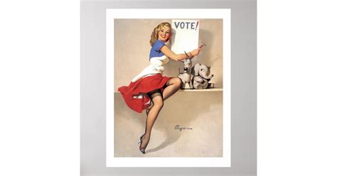 Vintage Retro Gil Elvgren Vote Campaign Pinup Girl Poster Zazzle