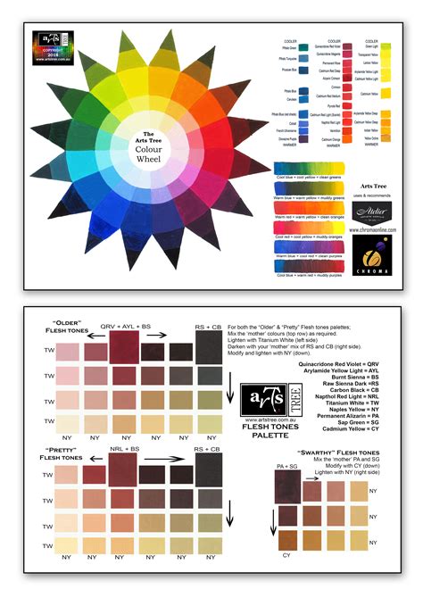 Colour Wheel Flesh Tone Mixing Guides Bonus Pack Artstree