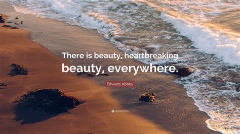 Beauty is everywhere, love is endless, and joy bleeds from our everyday existence. Edward Abbey Quote: "There is beauty, heartbreaking beauty, everywhere." (7 wallpapers) - Quotefancy