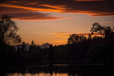 Sunset Over Mirror Pond In Bend Last Night Oregon