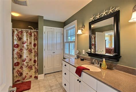 It is appropriate for countertops and flooring. Traditional 3/4 Bathroom with tiled wall showerbath ...