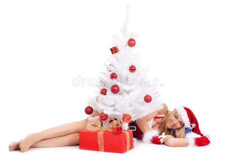 Woman Coming Out From A Gift Box Stock Photo Image Of Gift Cute