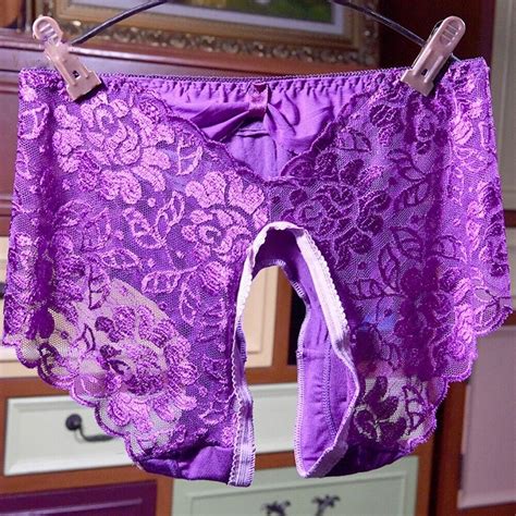 Womens Lace Crotchless Knicker Sexy Low Rise Briefs Open Butt Panties Underwear Ebay