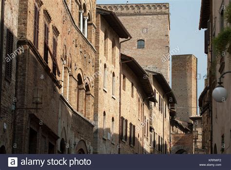medieval towers from xiii century casa torre pesciolini and torri degli ardinghelli in historic