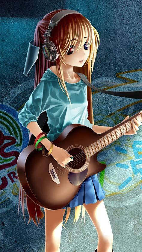 2160x3840 Anime Girl Guitar Grafitti 4k Sony Xperia Xxz