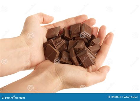Hands Holding Blocks Of Chocolate Stock Image Image Of Milk Hands