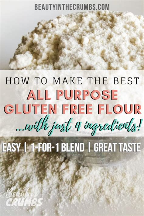 The Ingredients For Gluten Free Flour In A Bowl With Text Overlay That