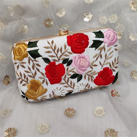 Floral Sequin Clutch Bag — Glimour Jewellery